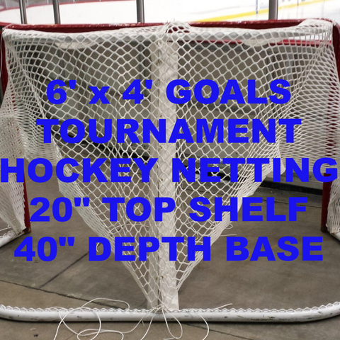 6' x 4' Replacement Ice Hockey Net, Trimmed, fits 44" deep- 20" Top Shelf